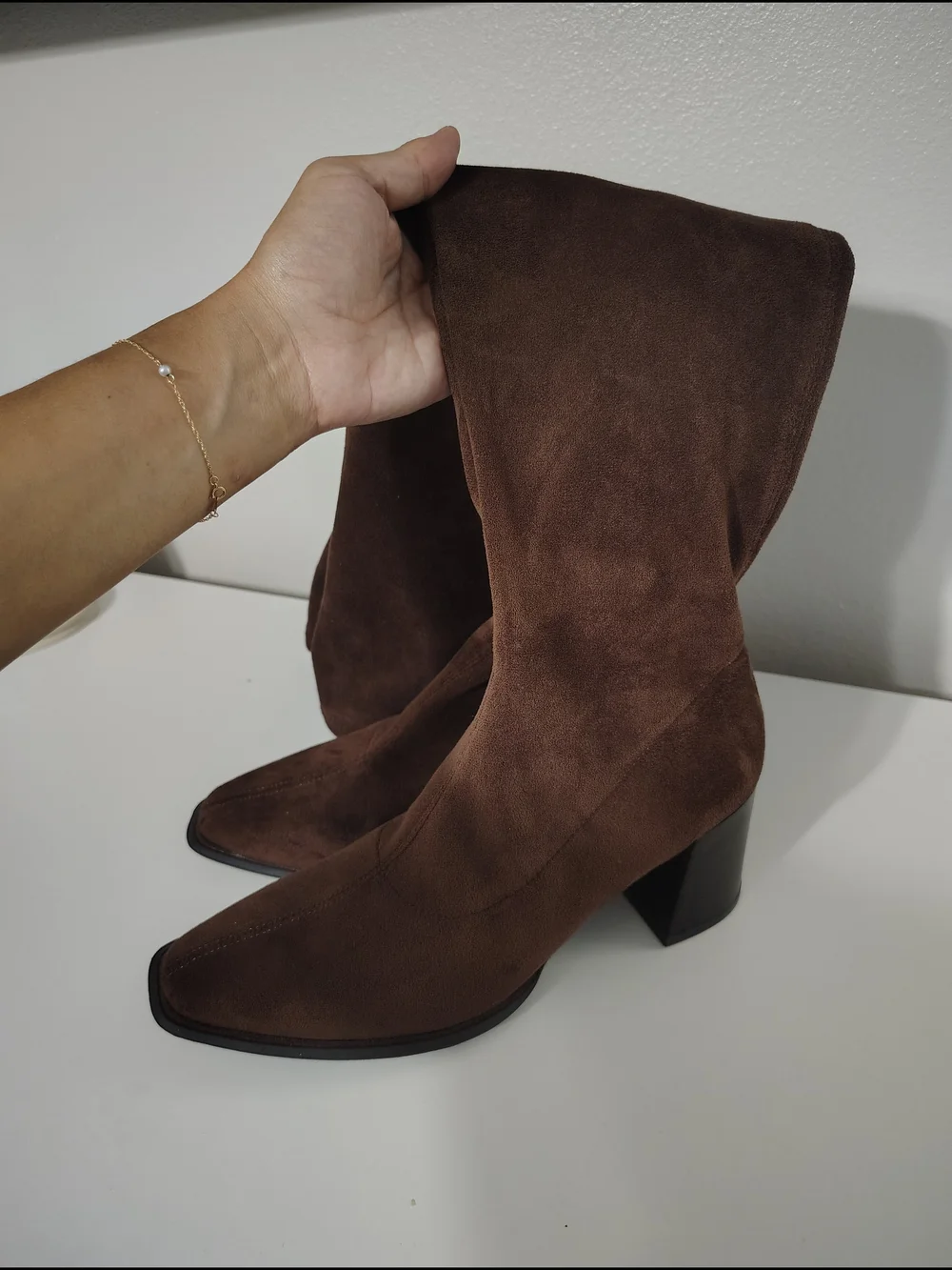 Women's Brown Over-the-Knee Block Heel Boots